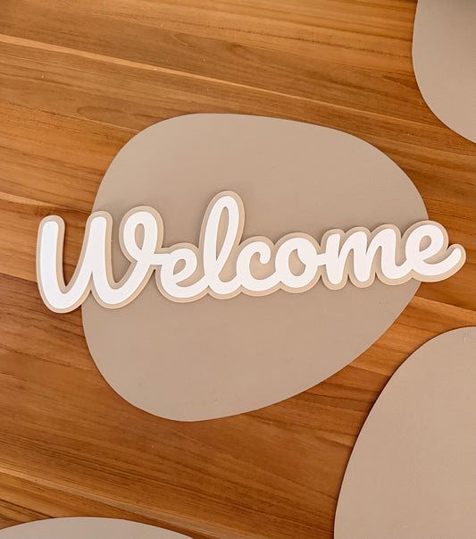 Acrylic Welcome Sign | Entryway Sign for Home, Salon & Business