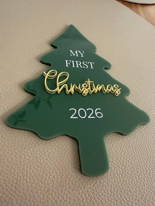 Baby's First Christmas Milestone Plaque - Notchd Studio