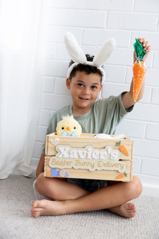 Personalised Easter Bunny delivery box for kids