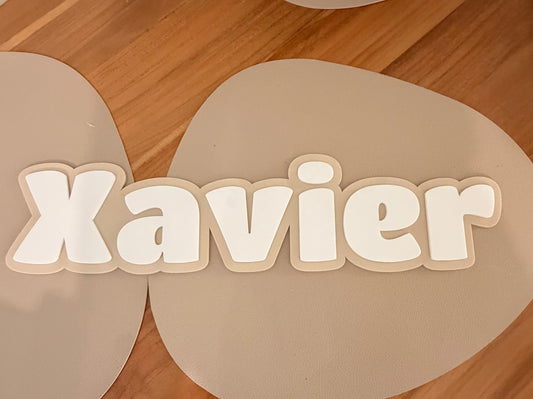 Personalised Chunky Nude Name Sign – Acrylic Kids Room & Nursery Wall Decor