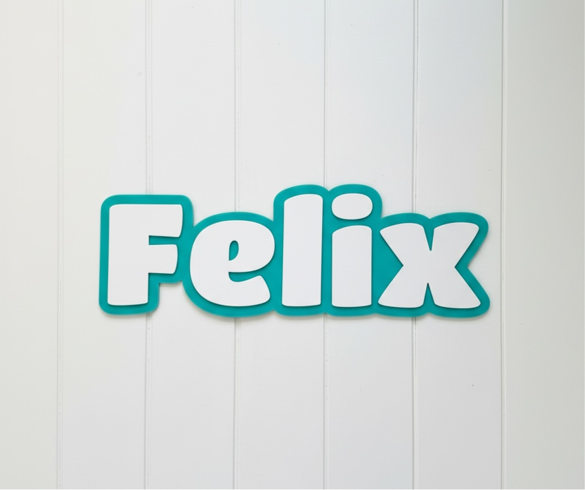 Chunky Aqua - Name Sign