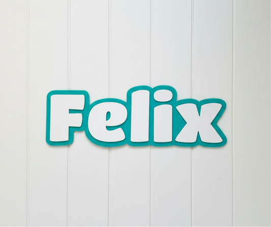 Chunky Aqua - Name Sign