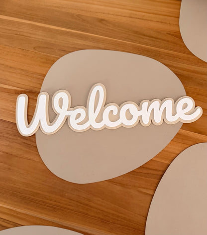 Acrylic Welcome Sign | Entryway Sign for Home, Salon & Business