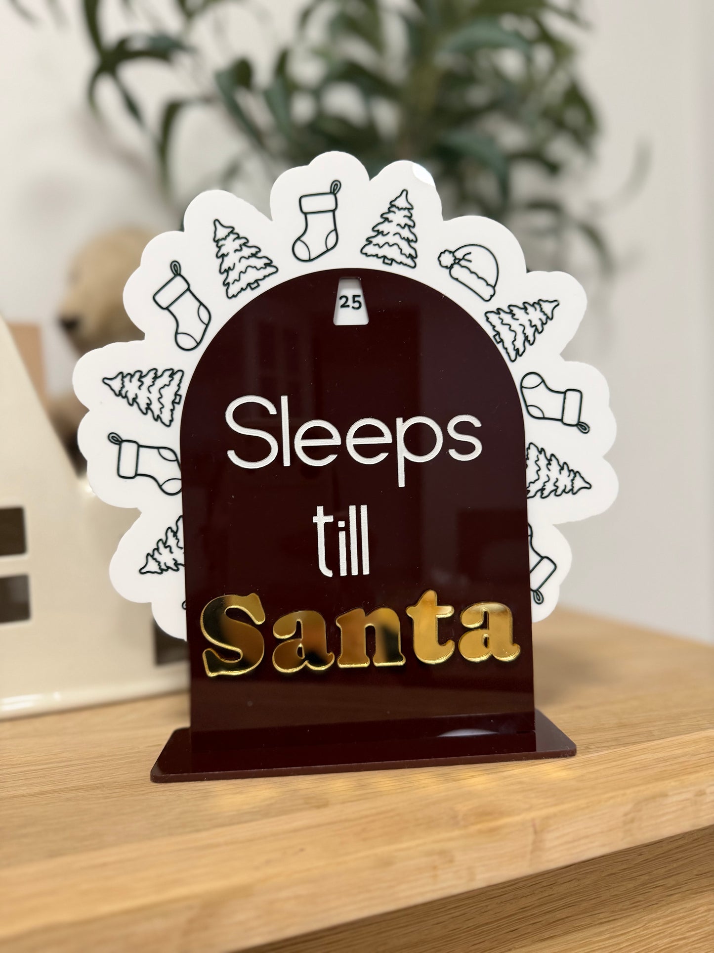 Sleeps Till Santa Countdown Tracker | Acrylic Sign