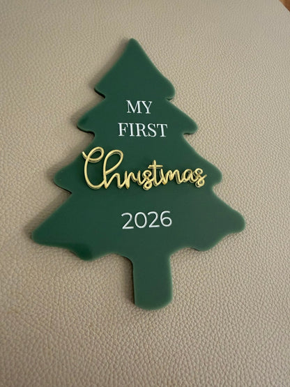Baby's First Christmas Milestone Plaque - Notchd Studio