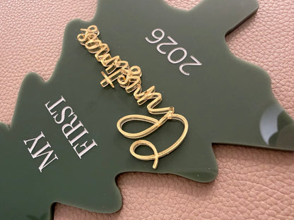 Baby's First Christmas Milestone Plaque - Notchd Studio