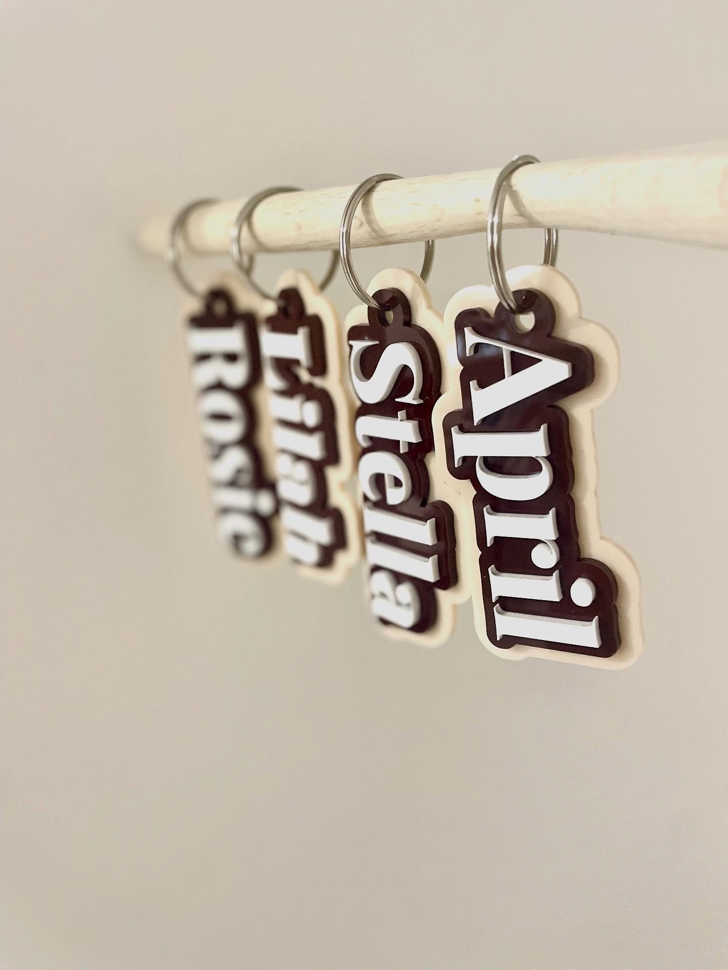 Custom Acrylic Bag Tag | Cocoa Latte Personalised Name Tag - Notchd Studio