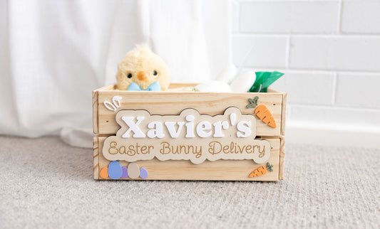 Personalised Easter Bunny delivery box for kids