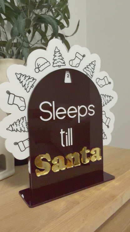 Sleeps Till Santa Countdown Tracker | Acrylic Sign